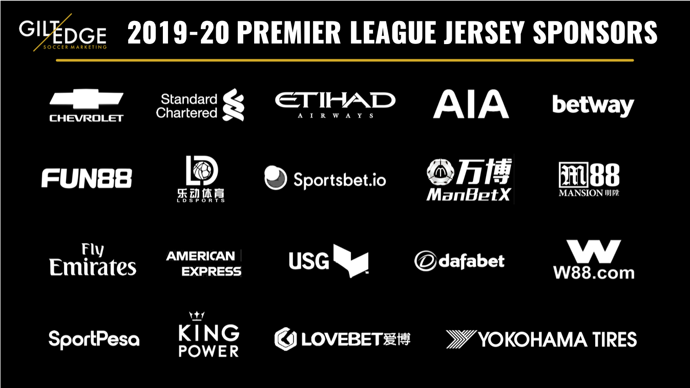 Premier League jersey sponsors