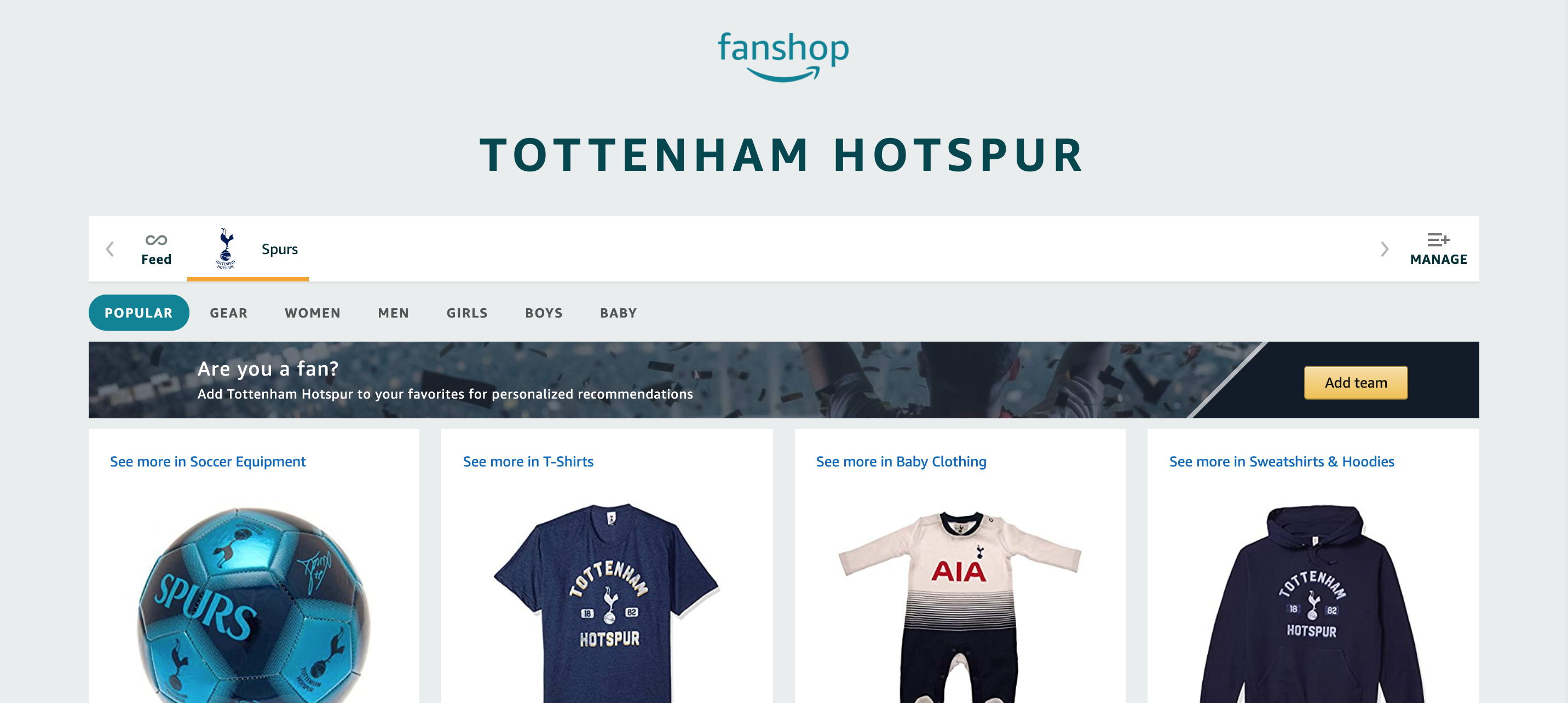 Amazon Team Store - Spurs